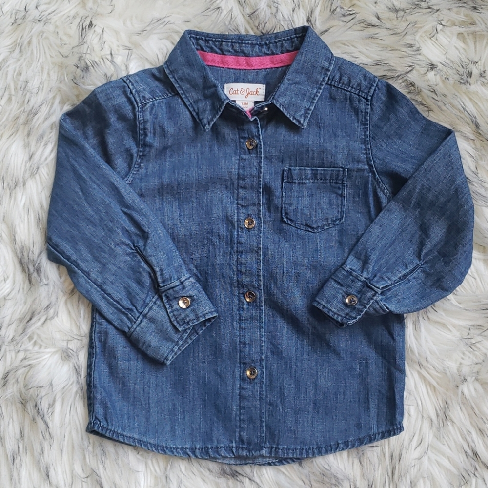 Denim Cat & Jack Button down (Girl)